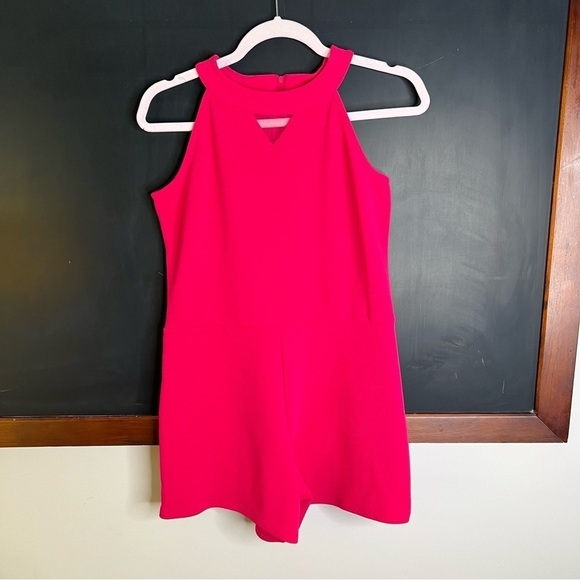 Children's Place Girls Size 16 Romper Hot Pink Sleeveless Back Zip High Neck - Picture 2 of 6